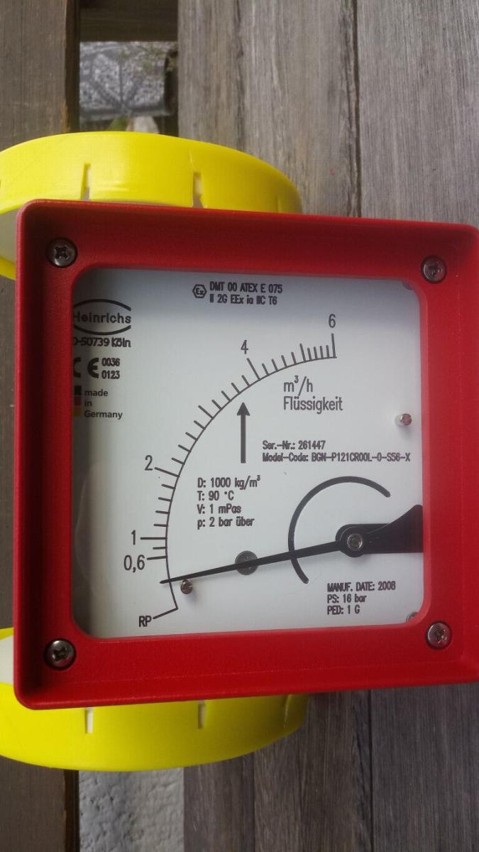 Heinrichs Durchflussmeter Flowmeter DMT 00 ATEX E 075, € 190,- (8130 Frohnleiten)
