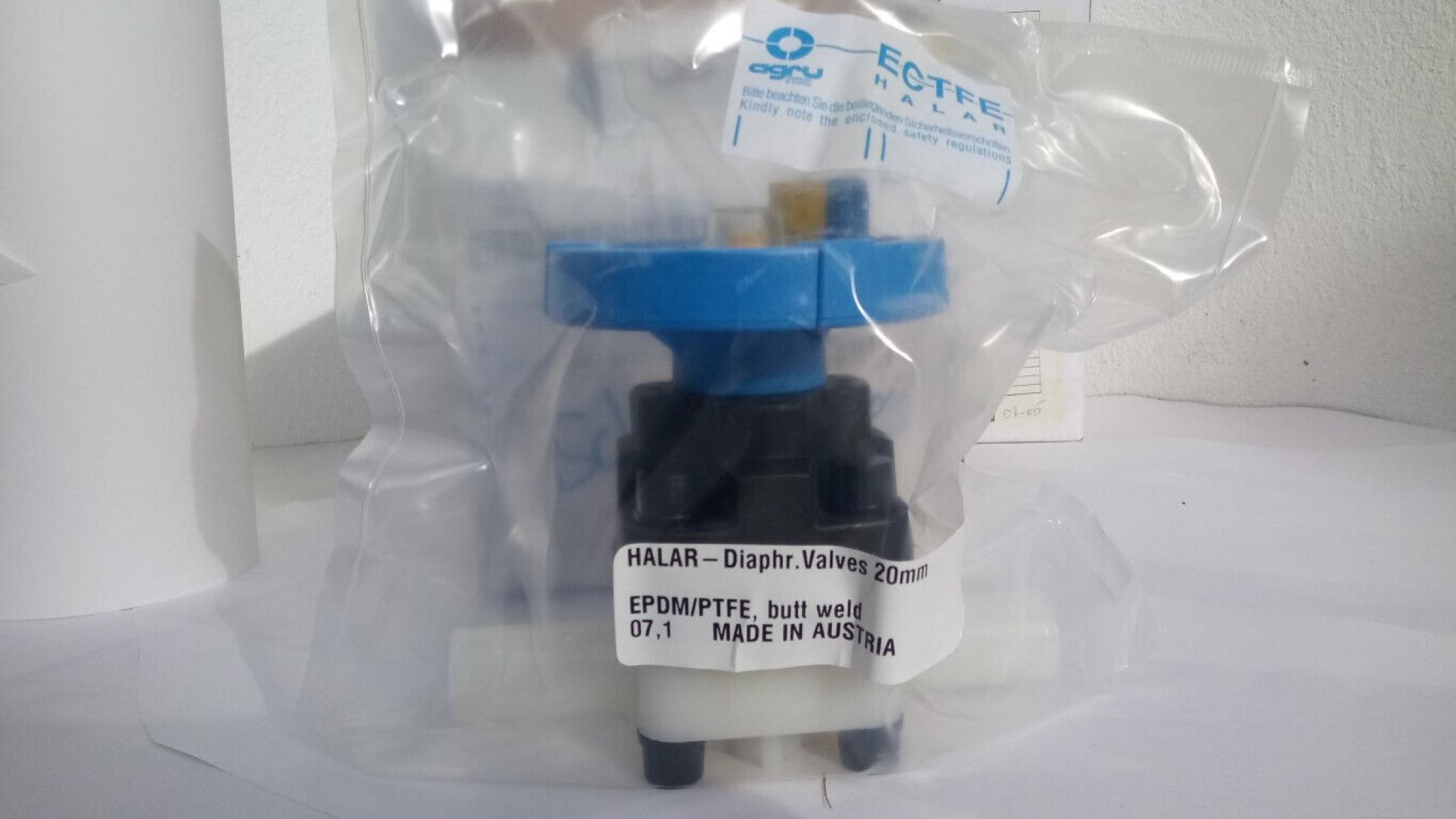 Agru Membranventil diaphragm valve ECTFE Halar 20mm 20x1,9 SDR21 EPDM/PTFE, € 49,- (8130 Frohnleiten)