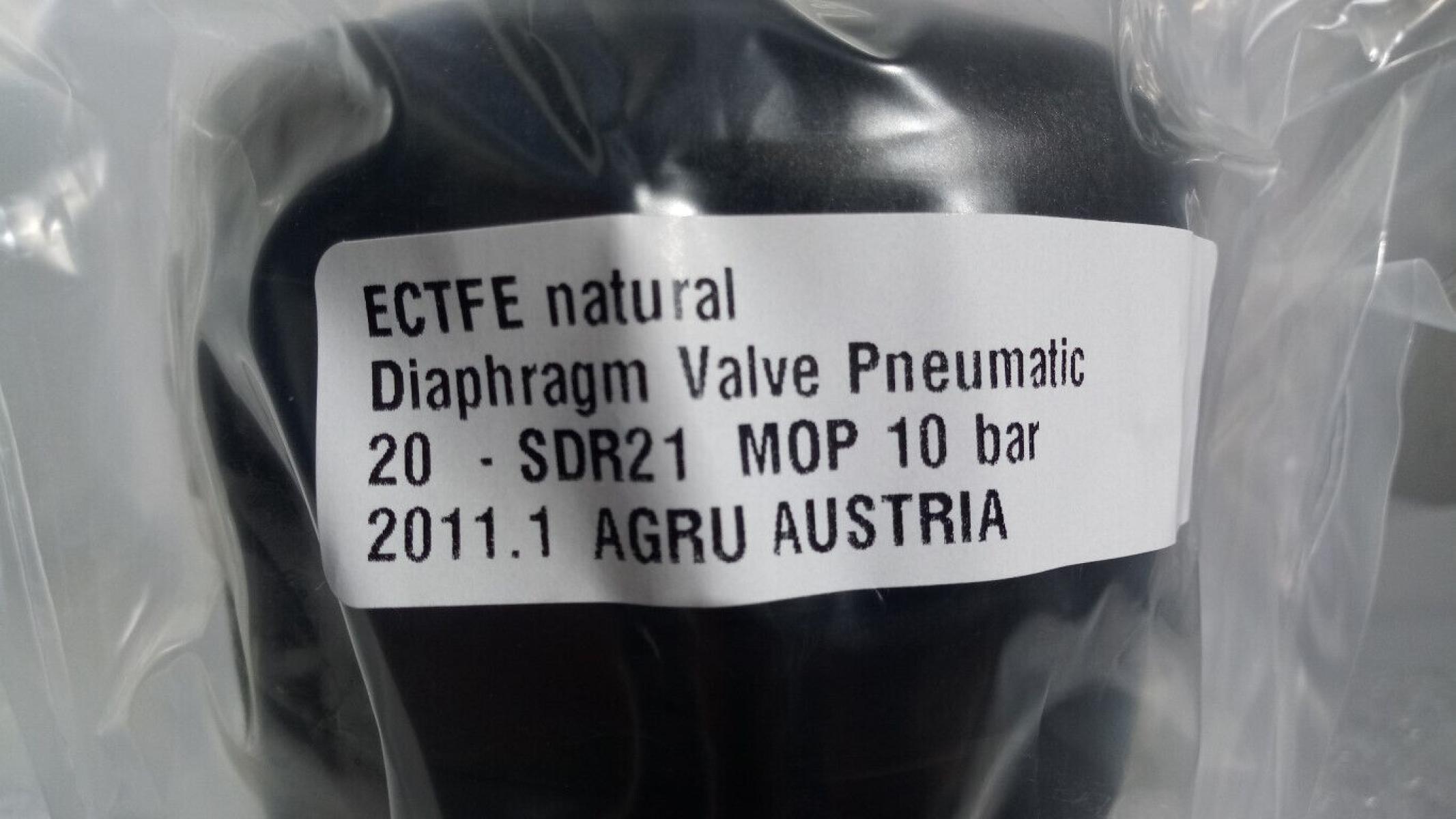 Membranventil pneum ECTFE SDR21 MOP 10 bar diaphragm valve EPDM 40.341.0020.21H, € 49,- (8130 Frohnleiten)