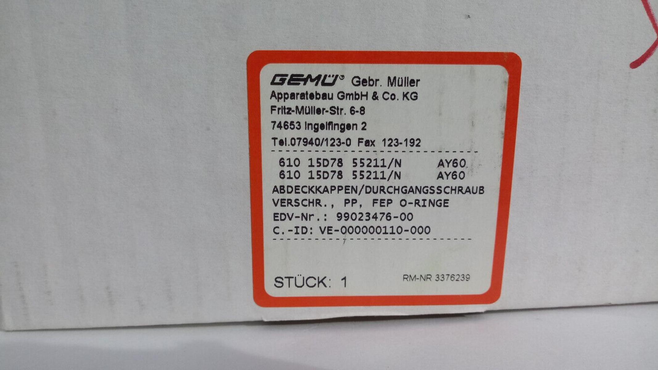Gemü Membranventil 610 15D78 55211/N diaphragm valve, € 49,- (8130 Frohnleiten)