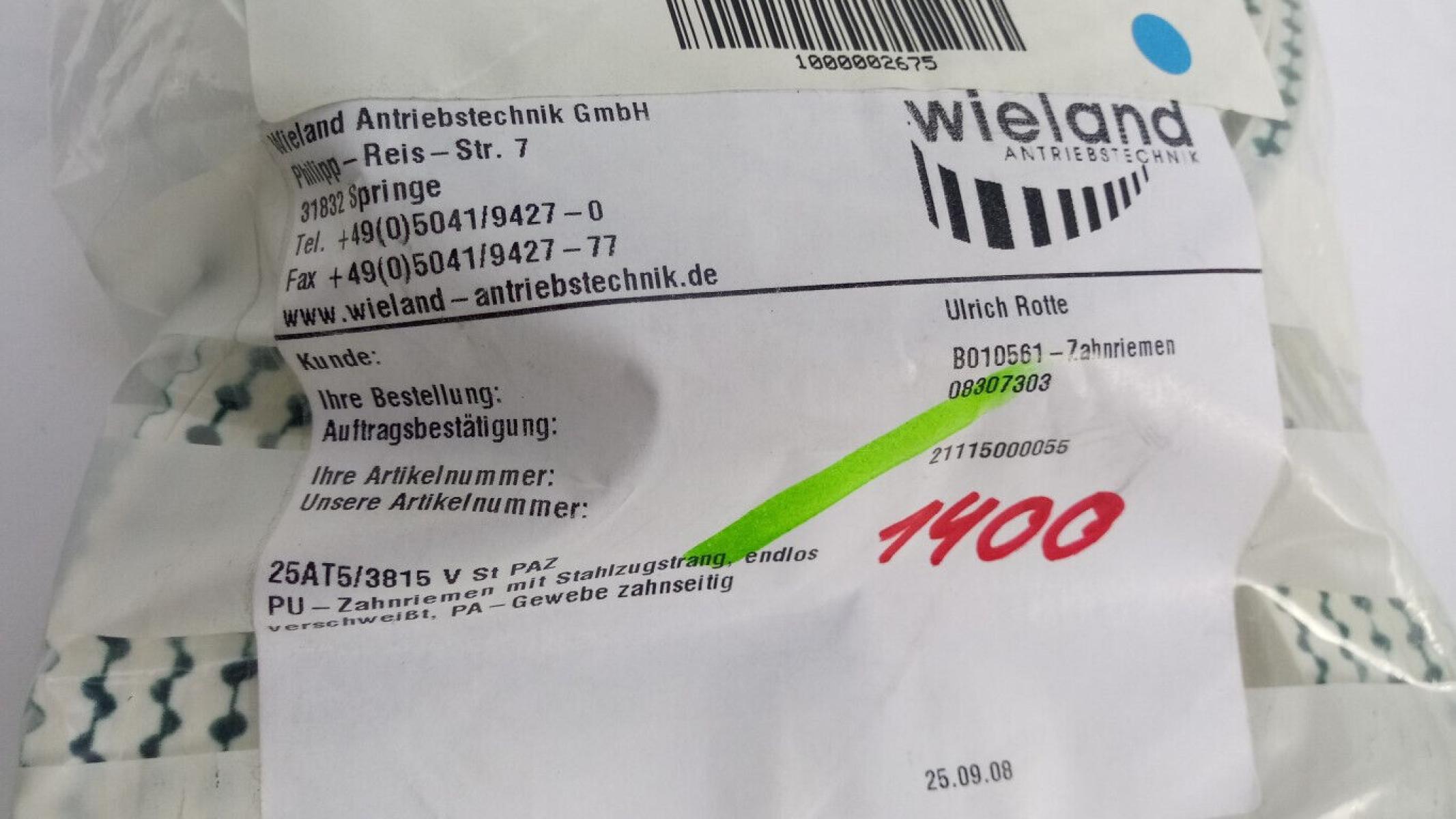 Seca AT5-3815-25 Zahnriemen Timing Belt, € 19,- (8130 Frohnleiten)