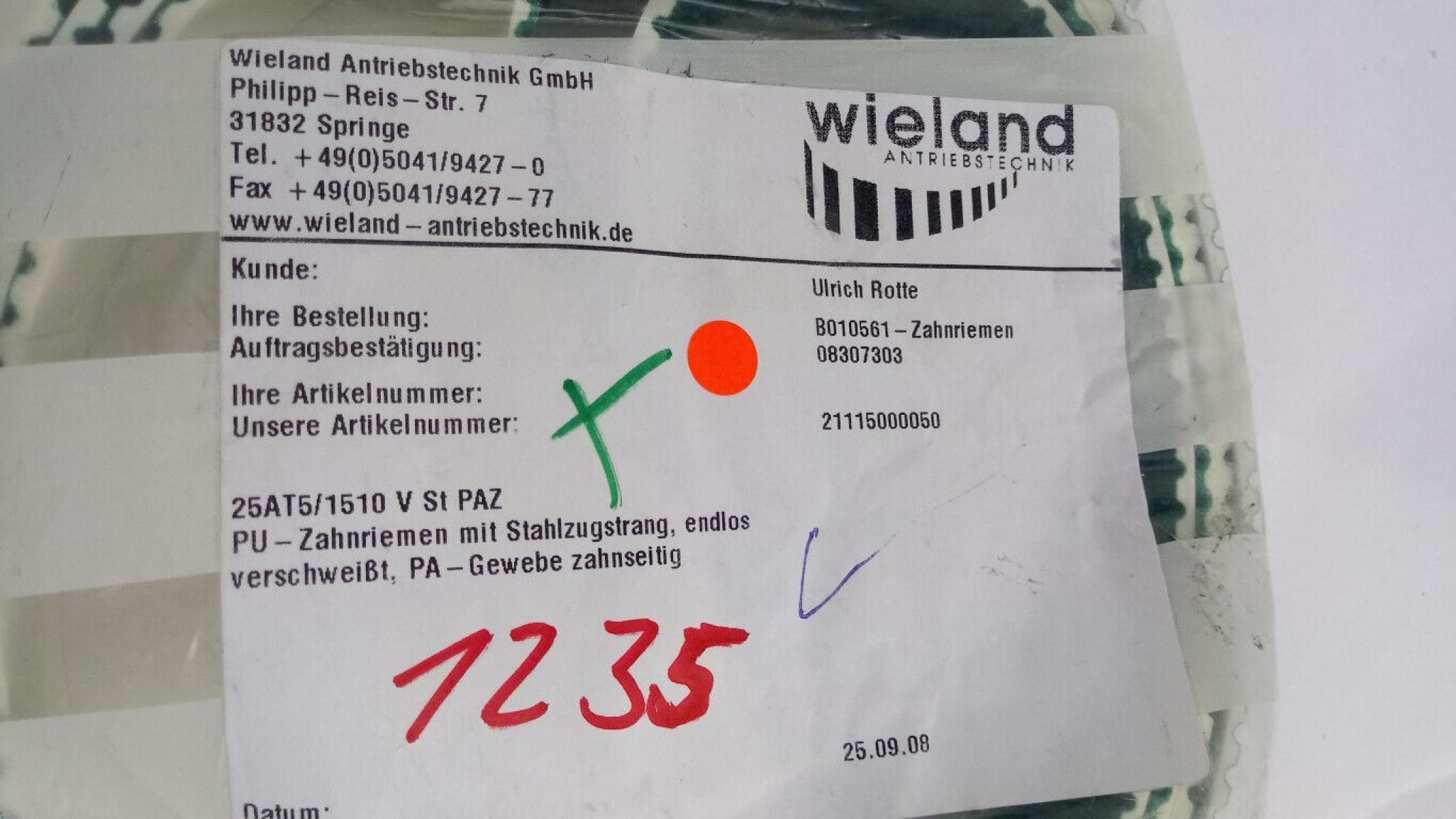 Seca AT5-1510-25 Zahnriemen Timing Belt, € 19,- (8130 Frohnleiten)