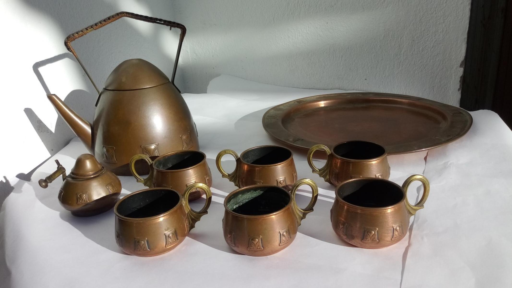 WMF Albert Mayer Kupfer Tee Kaffee Set Jugendstil, € 199,- (8130 Frohnleiten)