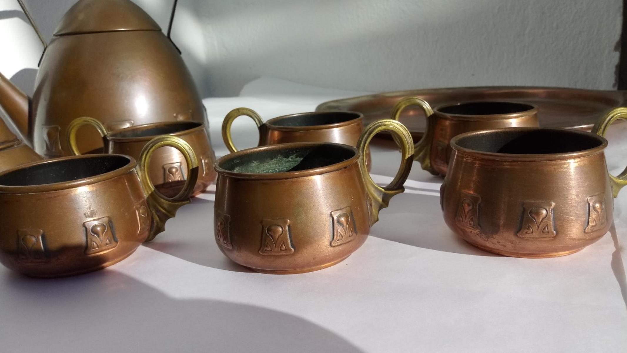 WMF Albert Mayer Kupfer Tee Kaffee Set Jugendstil, € 199,- (8130 Frohnleiten)