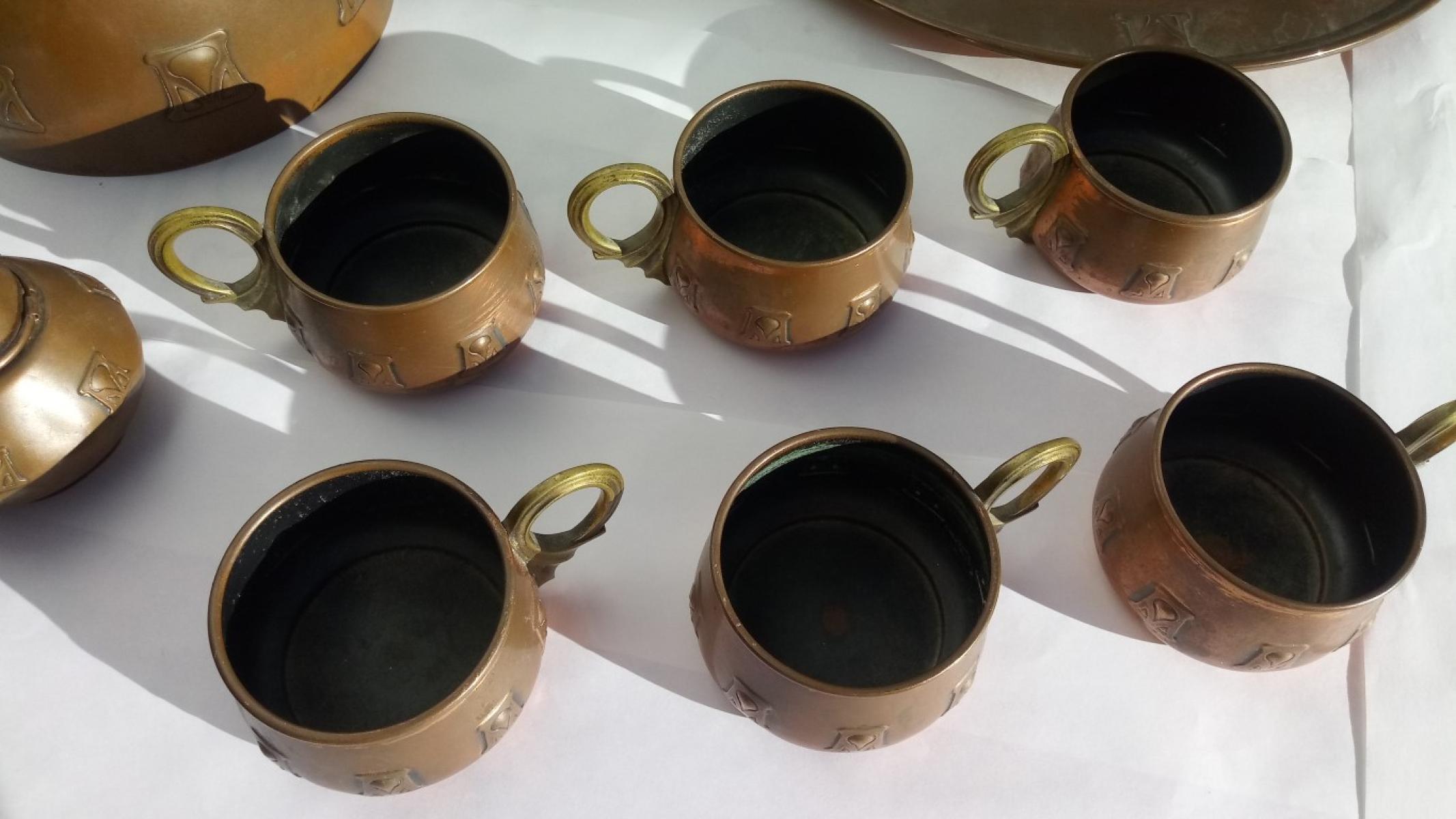WMF Albert Mayer Kupfer Tee Kaffee Set Jugendstil, € 199,- (8130 Frohnleiten)