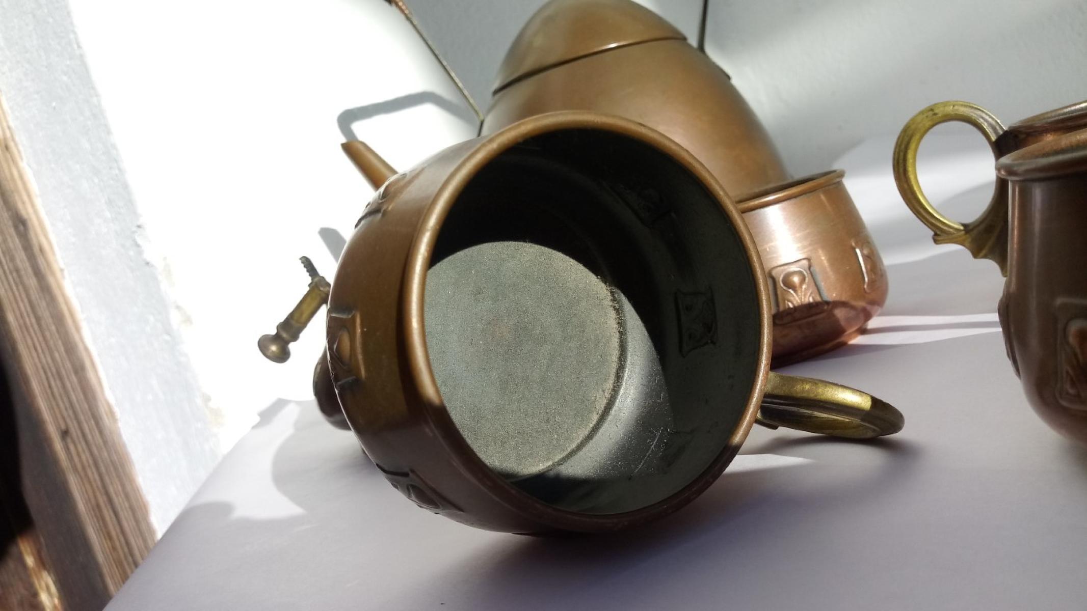 WMF Albert Mayer Kupfer Tee Kaffee Set Jugendstil, € 199,- (8130 Frohnleiten)