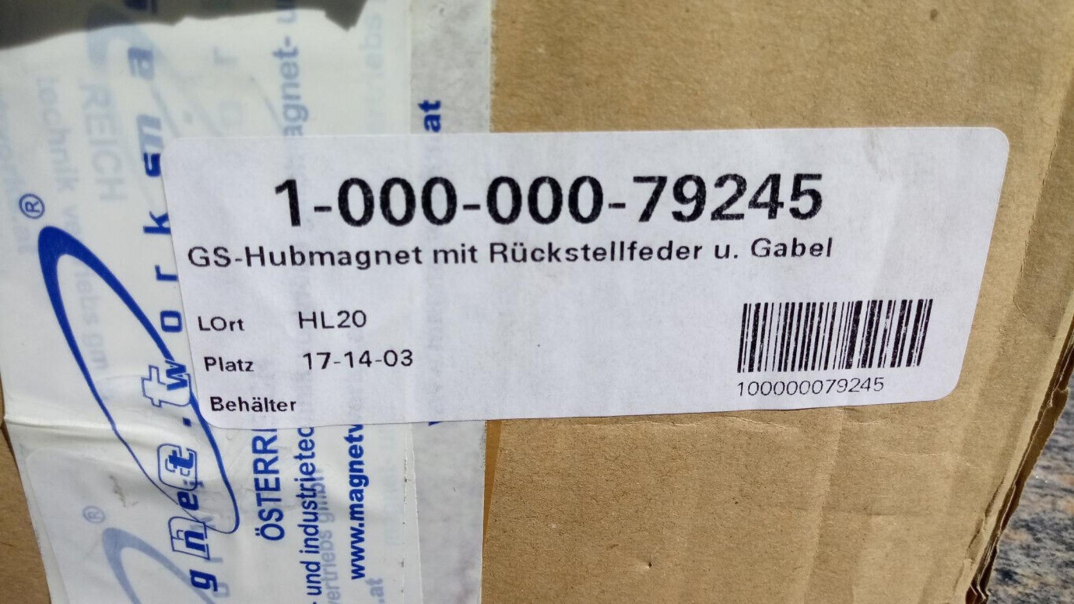 GS Einfachhubmagnet mit Rückstellfeder und Gabel GHM 12.024.003 24VDC 100%ED 26W, € 29,- (8130 Frohnleiten)