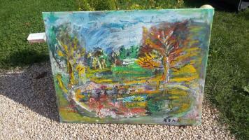 Mischtechnik von Rudolf Janisch 70x90cm signiert, € 390,- (8130 Frohnleiten)